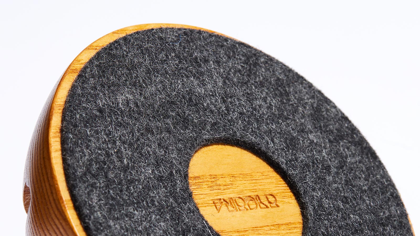 Hemisphere record stand with soft felt base for surface protection