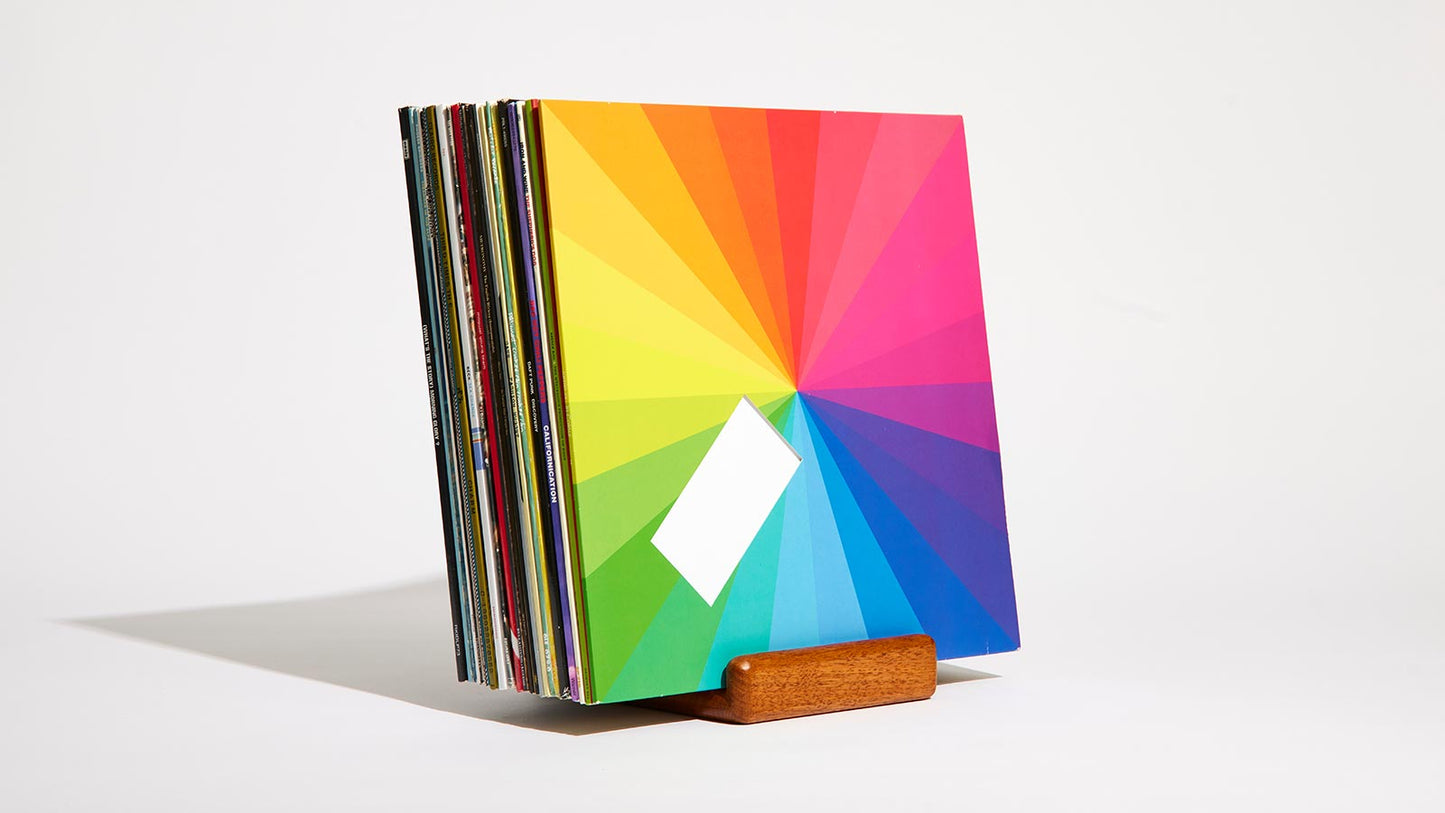 Nowpie Deluxe vinyl record holder made from Tasmanian Oak